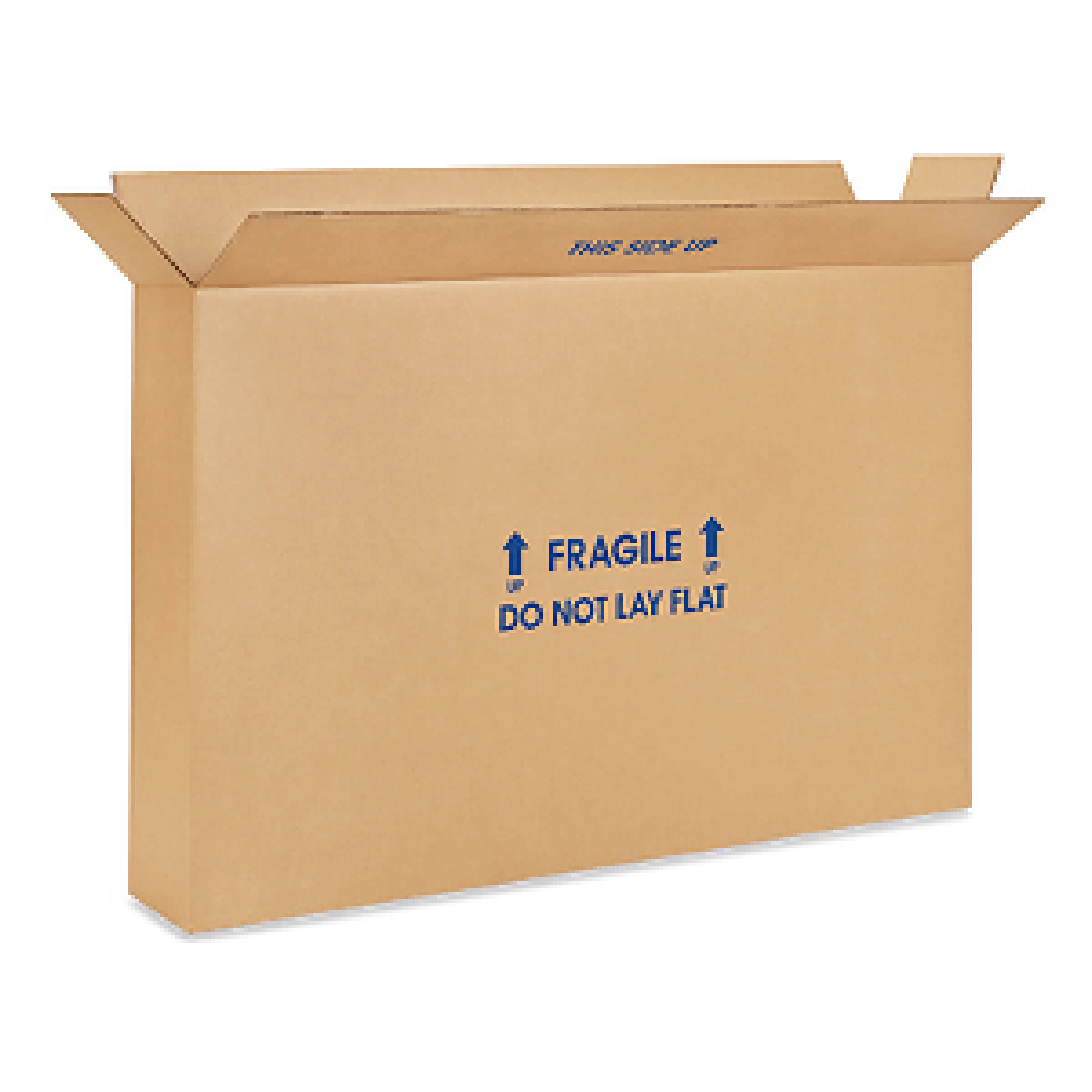 A cardboard box for a flat screen TV