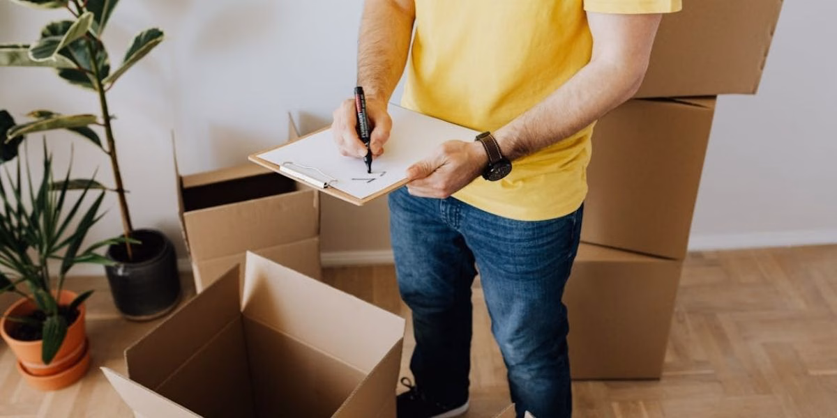 Twin Cities Moving Checklist A person checking items off of a moving checklist